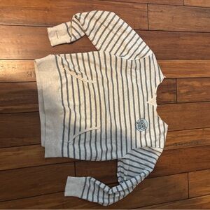 Santa Cruz Skateboards Gray and White Striped Hoodie